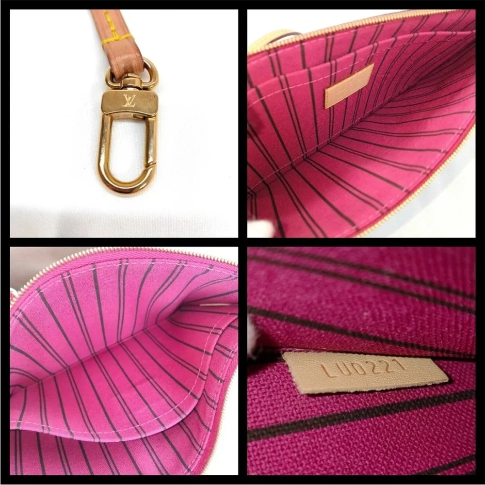 Louis Vuitton Monogram Canvas Wristlet with Pink Accent - Picture 3 of 5